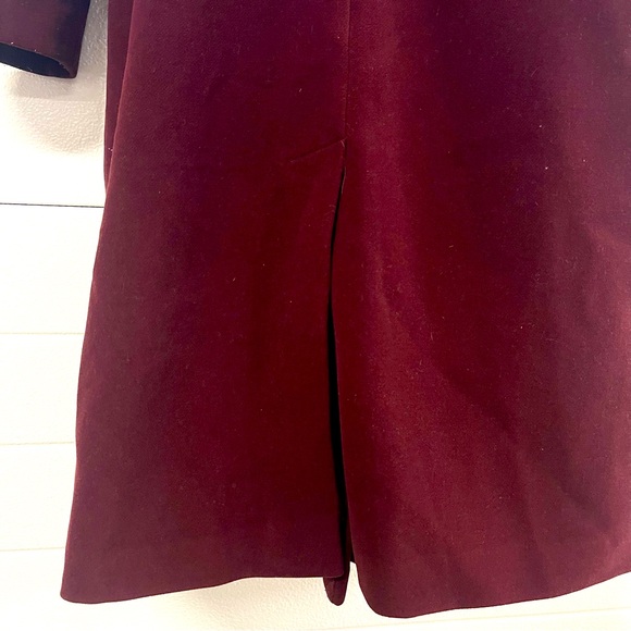 Burgundy Womens Belt Trench Coat with Pockets Size 42 - Picture 8 of 9